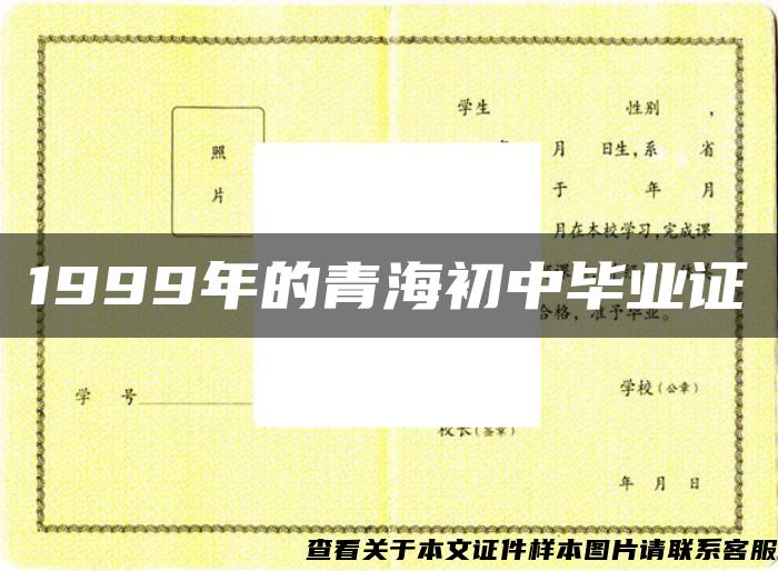 1999年的青海初中毕业证