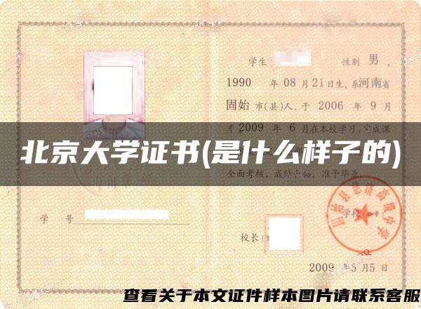 北京大学证书(是什么样子的)