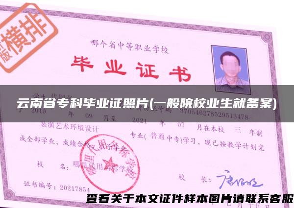云南省专科毕业证照片(一般院校业生就备案)