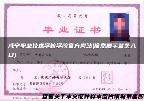 咸宁职业技术学校学院官方网站(信息展示登录入口)