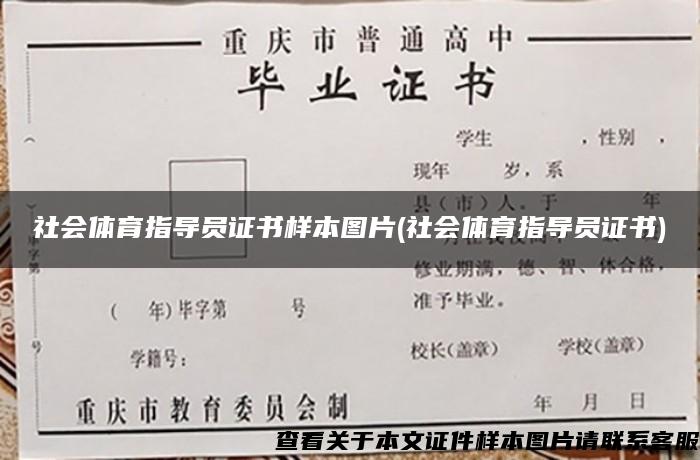 社会体育指导员证书样本图片(社会体育指导员证书)