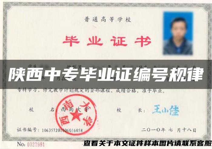 陕西中专毕业证编号规律