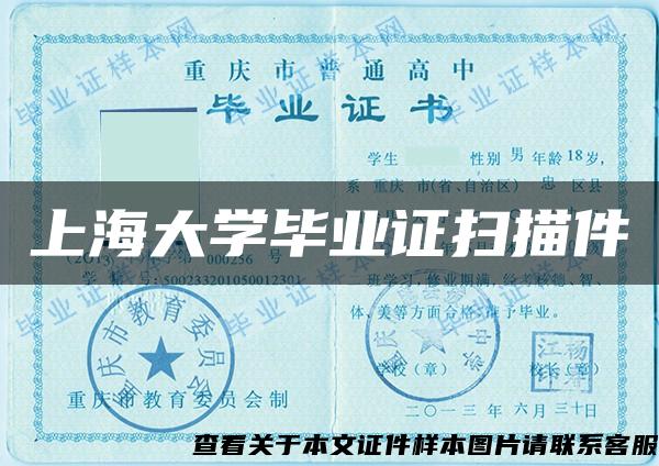 上海大学毕业证扫描件