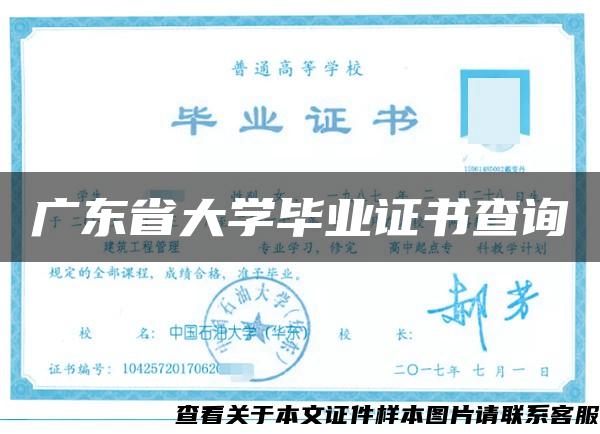 广东省大学毕业证书查询