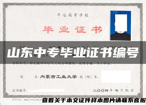 山东中专毕业证书编号