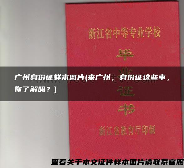 广州身份证样本图片(来广州，身份证这些事，你了解吗？)