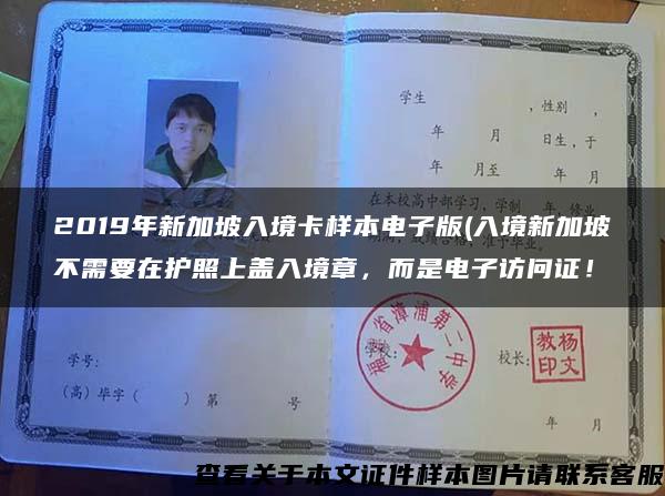 2019年新加坡入境卡样本电子版(入境新加坡不需要在护照上盖入境章,而是电子访问证! 2019年新加坡入境卡样本电子版(入境新加坡不需要在护照上盖入境章,而是电子访问证!