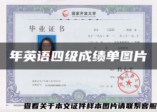 年英语四级成绩单图片