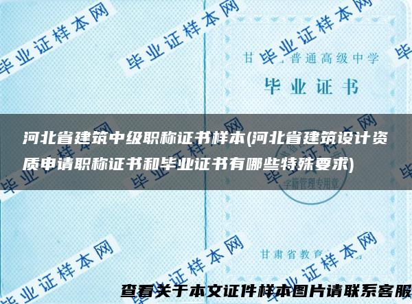 河北省建筑中级职称证书样本(河北省建筑设计资质申请职称证书和毕业证书有哪些特殊要求)