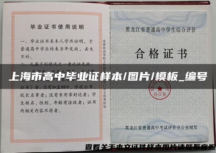 上海市高中毕业证样本/图片/模板_编号