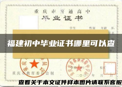 福建初中毕业证书哪里可以查 福建初中毕业证书哪里可以查
