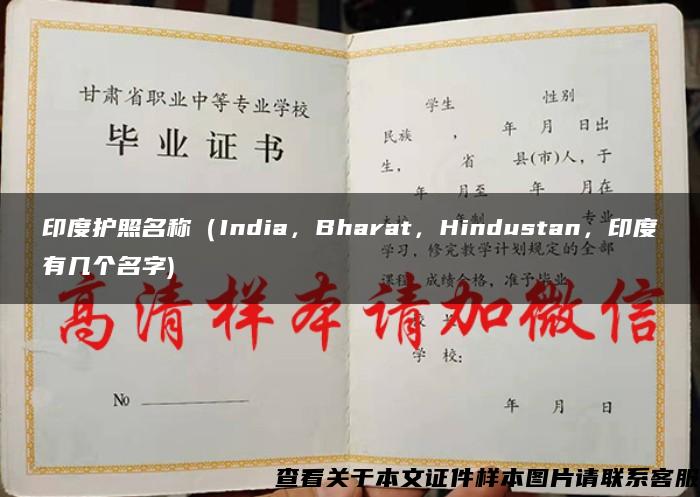 印度护照名称（India，Bharat，Hindustan，印度有几个名字)
