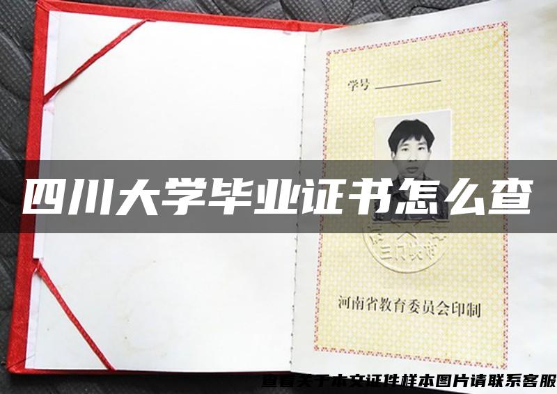 四川大学毕业证书怎么查