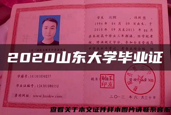 2020山东大学毕业证