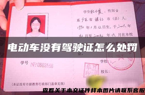 电动车没有驾驶证怎么处罚