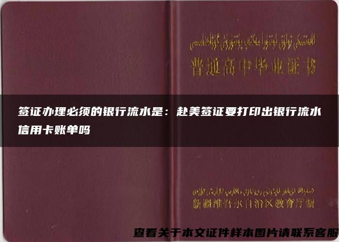 签证办理必须的银行流水是:赴美签证要打印出银行流水信用卡账单吗 签证办理必须的银行流水是:赴美签证要打印出银行流水信用卡账单吗