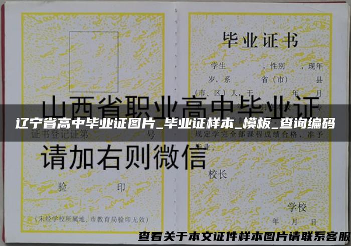 辽宁省高中毕业证图片_毕业证样本_模板_查询编码
