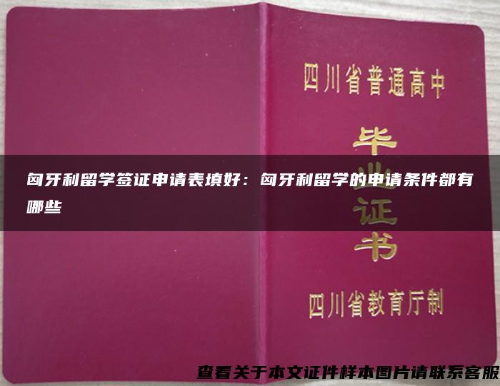 匈牙利留学签证申请表填好：匈牙利留学的申请条件都有哪些