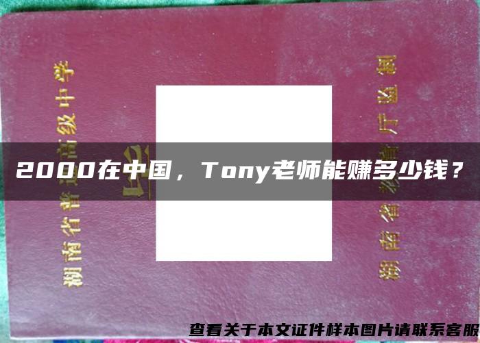 2000在中国，Tony老师能赚多少钱？