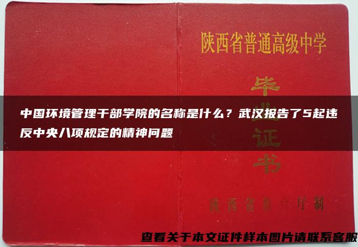 中国环境管理干部学院的名称是什么？武汉报告了5起违反中央八项规定的精神问题