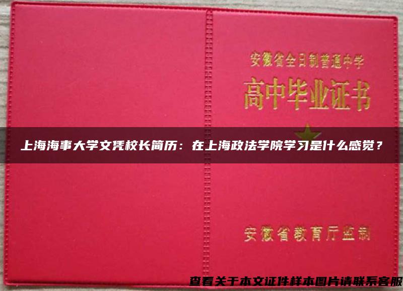 上海海事大学文凭校长简历：在上海政法学院学习是什么感觉？