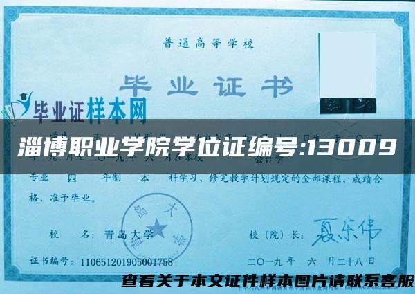 淄博职业学院学位证编号:13009