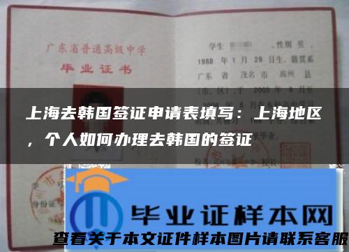 上海去韩国签证申请表填写：上海地区，个人如何办理去韩国的签证