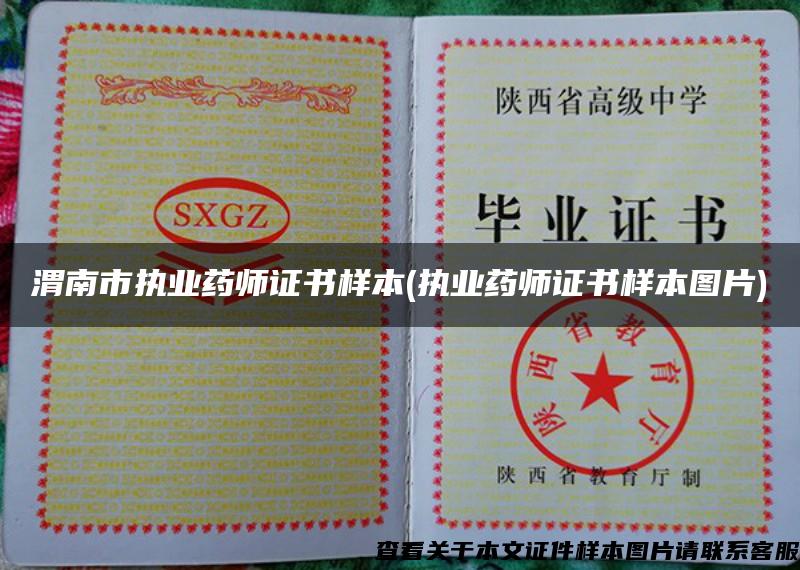 渭南市执业药师证书样本(执业药师证书样本图片)