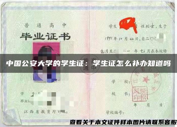 中国公安大学的学生证：学生证怎么补办知道吗