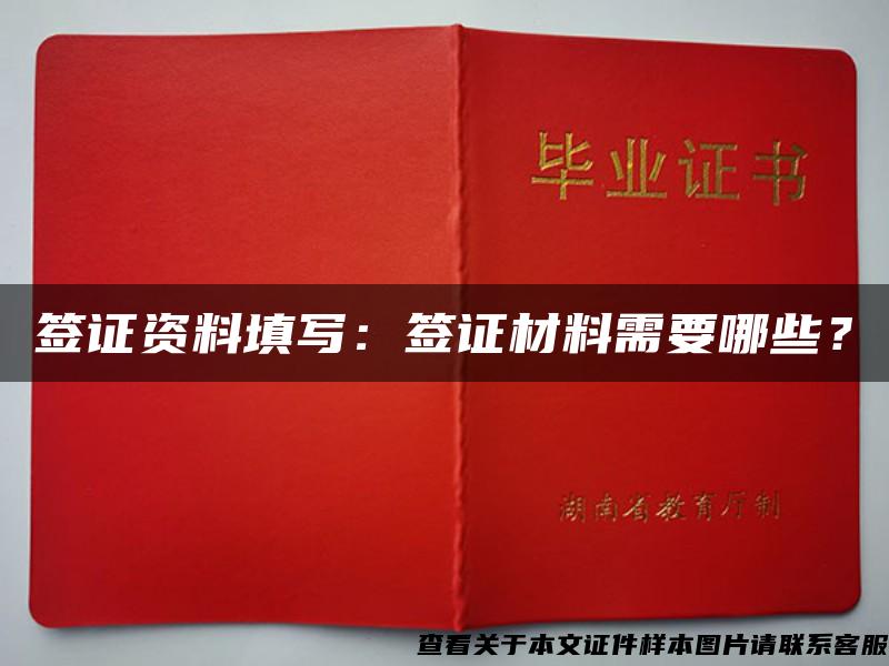 签证资料填写：签证材料需要哪些？