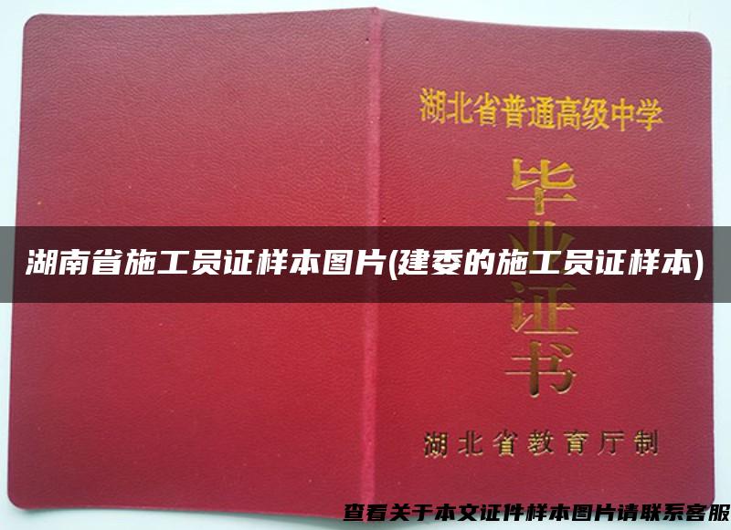 湖南省施工员证样本图片(建委的施工员证样本)