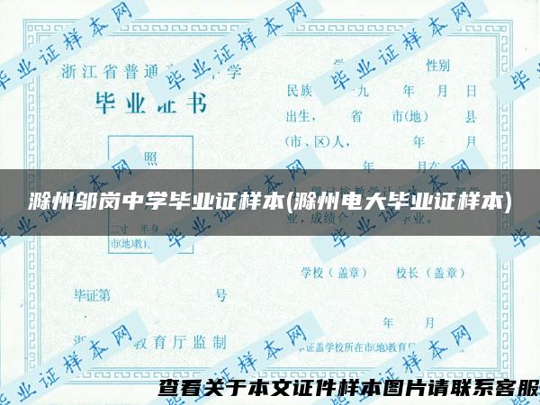 滁州邬岗中学毕业证样本(滁州电大毕业证样本)