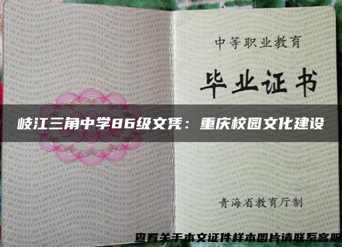 岐江三角中学86级文凭：重庆校园文化建设