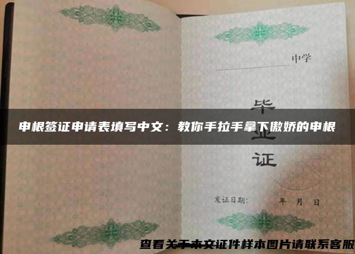 申根签证申请表填写中文：教你手拉手拿下傲娇的申根