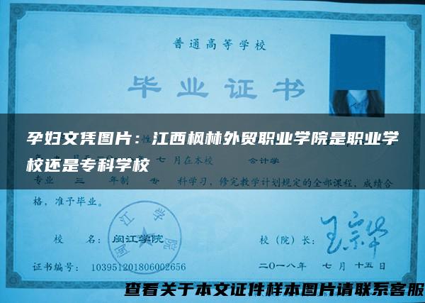 孕妇文凭图片：江西枫林外贸职业学院是职业学校还是专科学校