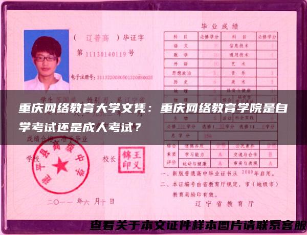 重庆网络教育大学文凭：重庆网络教育学院是自学考试还是成人考试？