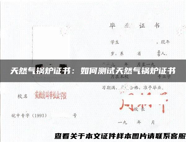 天然气锅炉证书:如何测试天然气锅炉证书 天然气锅炉证书:如何测试天然气锅炉证书