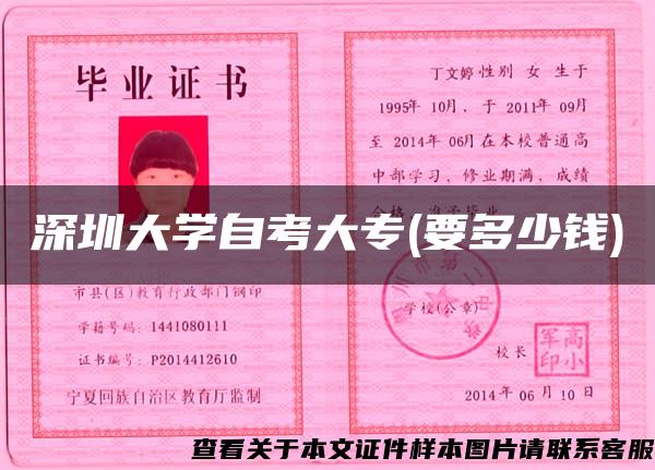 深圳大学自考大专(要多少钱)