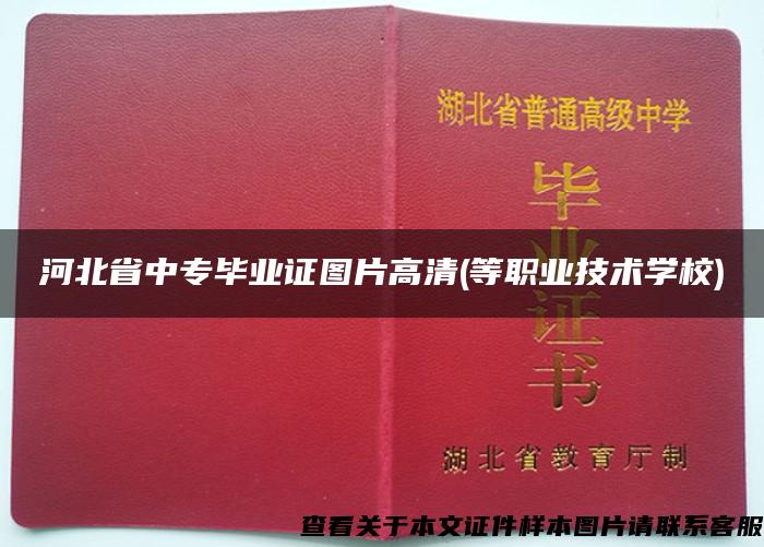 河北省中专毕业证图片高清(等职业技术学校)