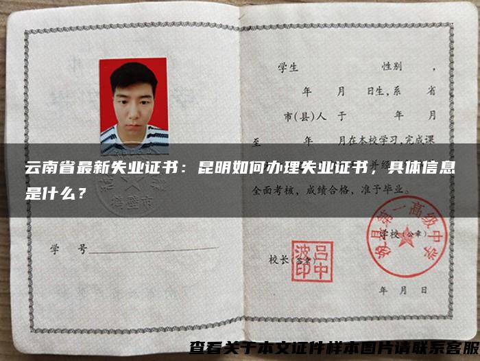 云南省最新失业证书：昆明如何办理失业证书，具体信息是什么？