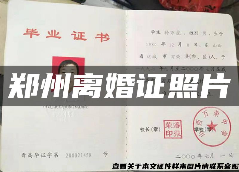 郑州离婚证照片