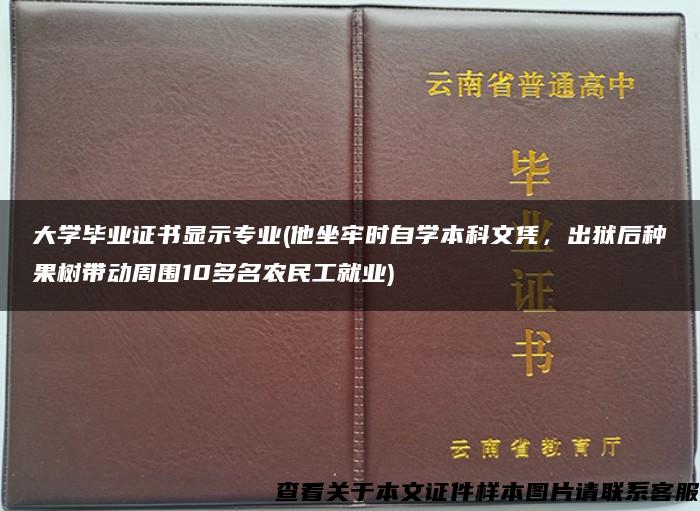 大学毕业证书显示专业(他坐牢时自学本科文凭，出狱后种果树带动周围10多名农民工就业)