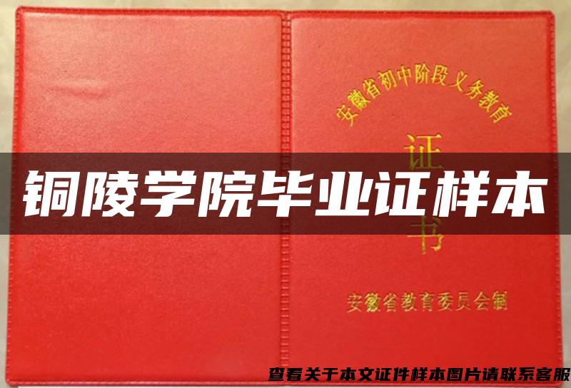 铜陵学院毕业证样本