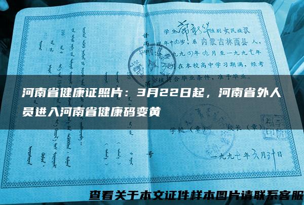 河南省健康证照片：3月22日起，河南省外人员进入河南省健康码变黄