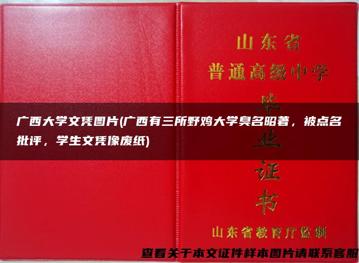 广西大学文凭图片(广西有三所野鸡大学臭名昭著，被点名批评，学生文凭像废纸)