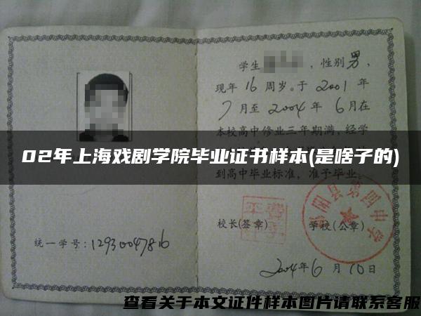 02年上海戏剧学院毕业证书样本(是啥子的) 02年上海戏剧学院毕业证书样本(是啥子的)