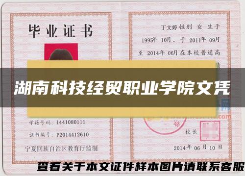 湖南科技经贸职业学院文凭