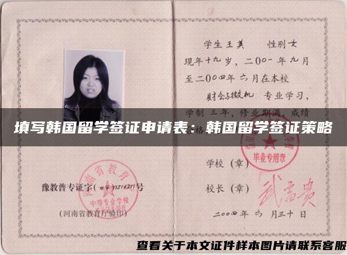 填写韩国留学签证申请表：韩国留学签证策略