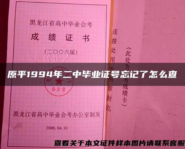 原平1994年二中毕业证号忘记了怎么查