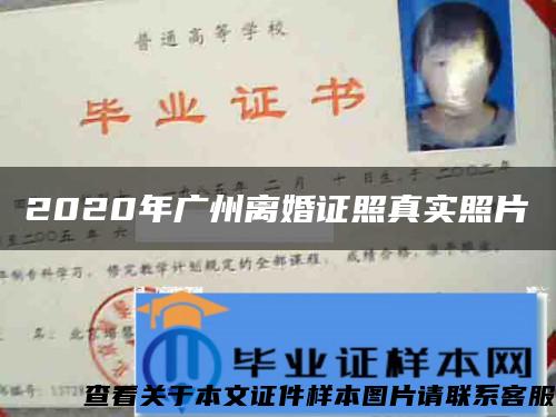 2020年广州离婚证照真实照片